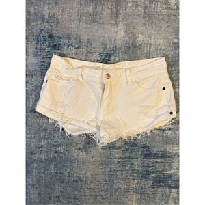 Shein White Distressed Denim Cutoff Shorts Medium / Size 6